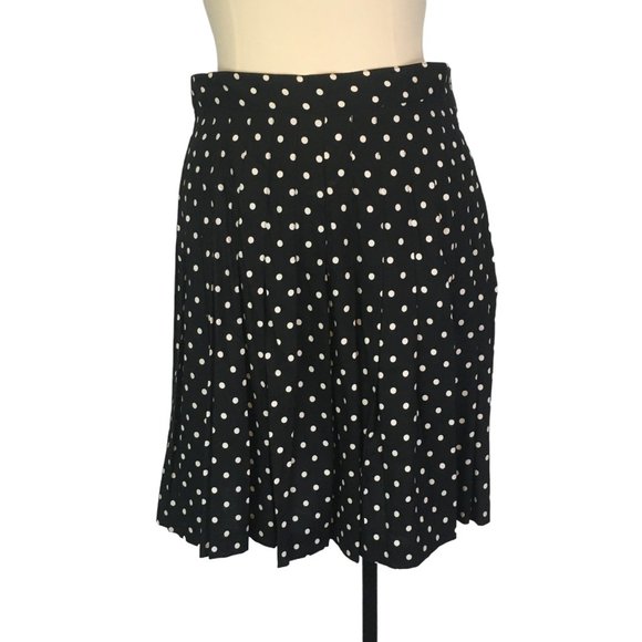 Gap Womens Juniors Black White Polka Dot Pleated Full Skirt, 13/14, 30‎ waist - Picture 6 of 8